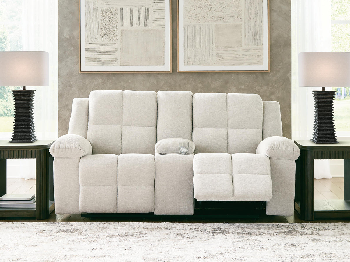 Orlen DBL Rec Loveseat w/Console Chenille Next-Gen Nuvella™ Performance Fabric