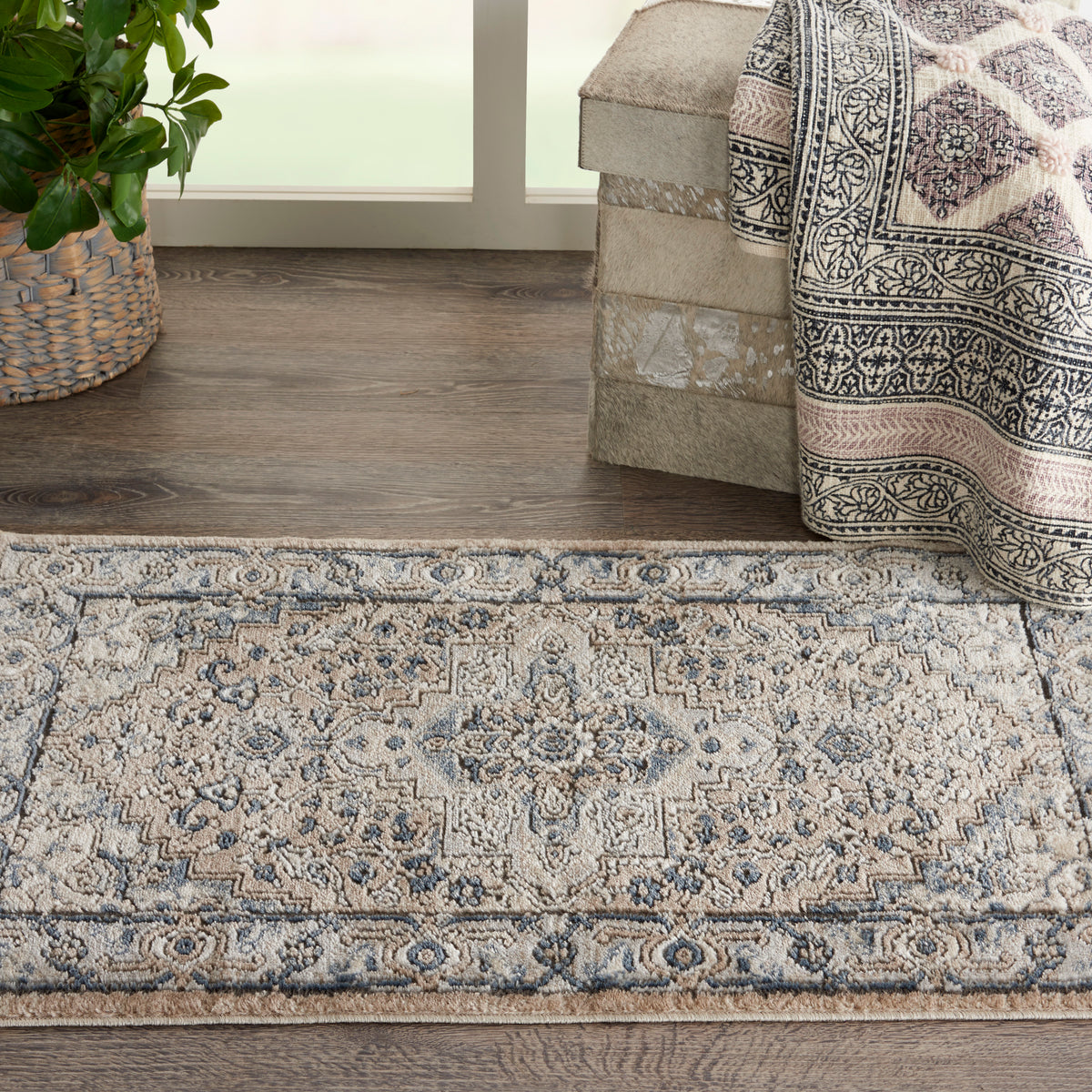 Quarry QUA05 Beige Grey Rug - room scene