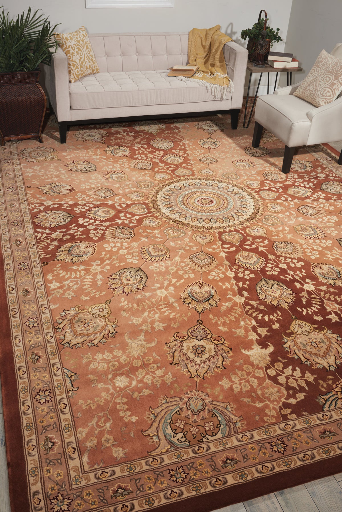Nourison 2000 2319 Copper Rug - room scene
