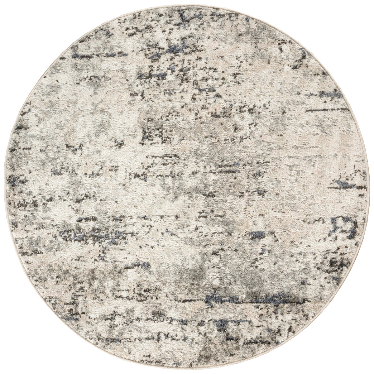 Quarry QUA01 Ivory Blue Grey Rug - Round