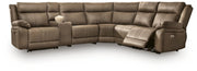 Max-Momentum 6-Piece Power Reclining Sectional with Audio Console