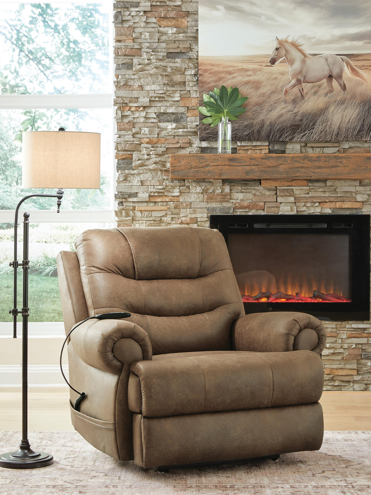 Revived and Restored Power Lift Recliner Faux Leather
