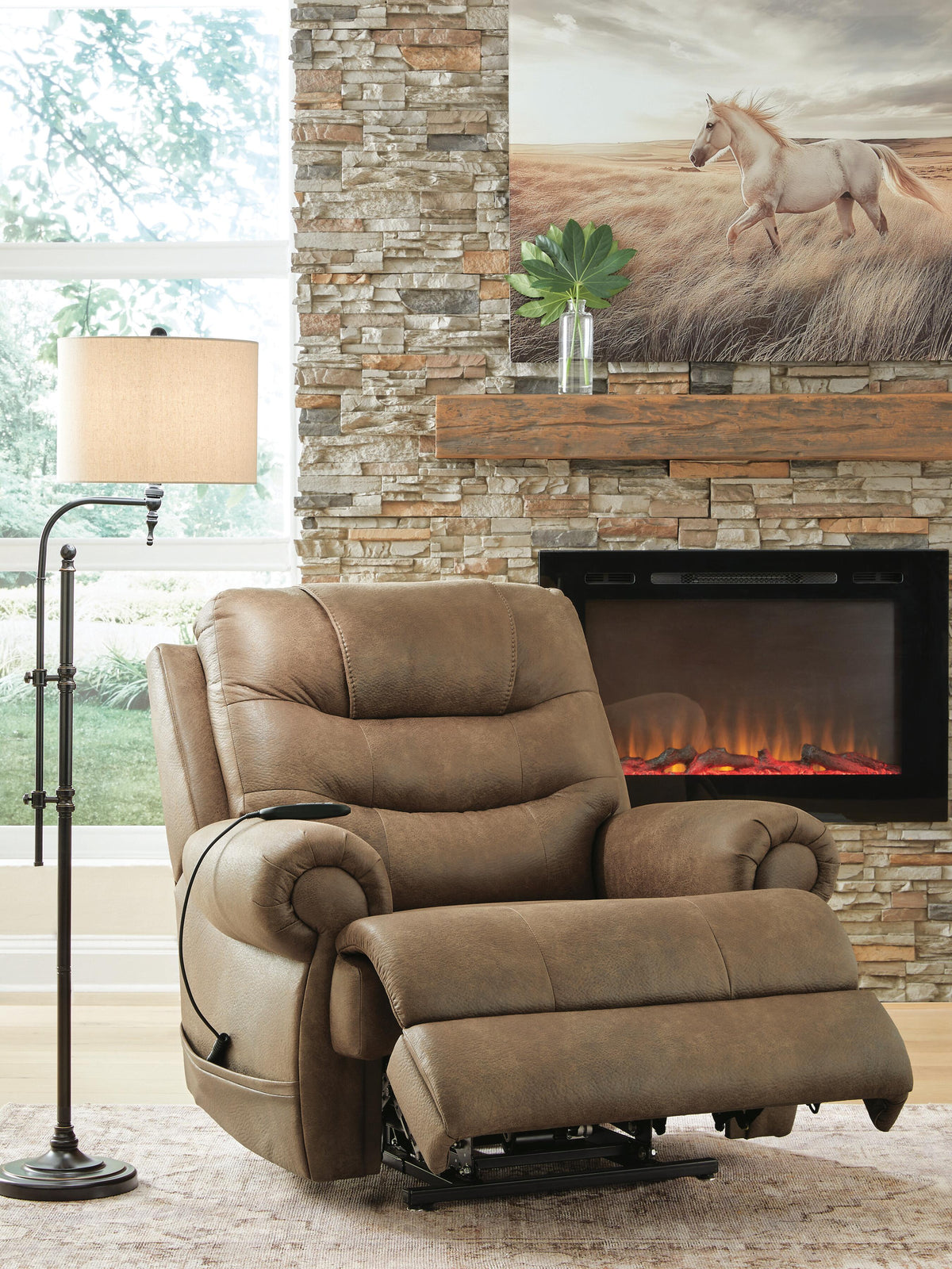 Revived and Restored Power Lift Recliner Faux Leather