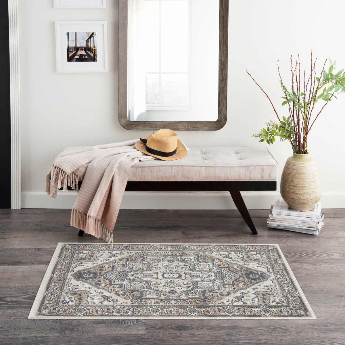 Quarry QUA18 Ivory Taupe Rug - room scene