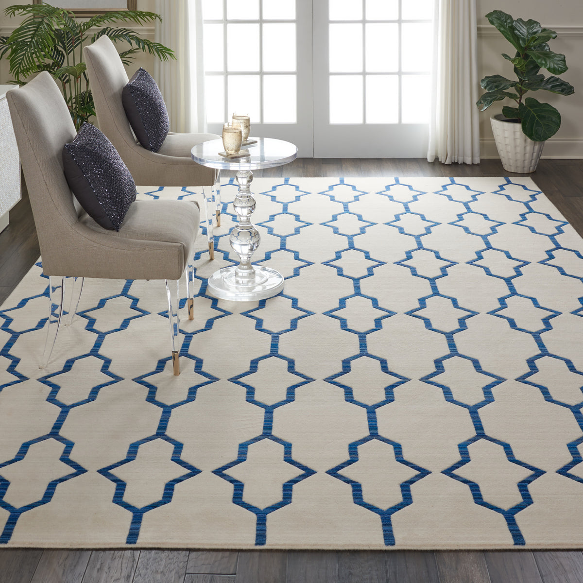 Butera Collection BB205 Ivory Navy Rug - room scene