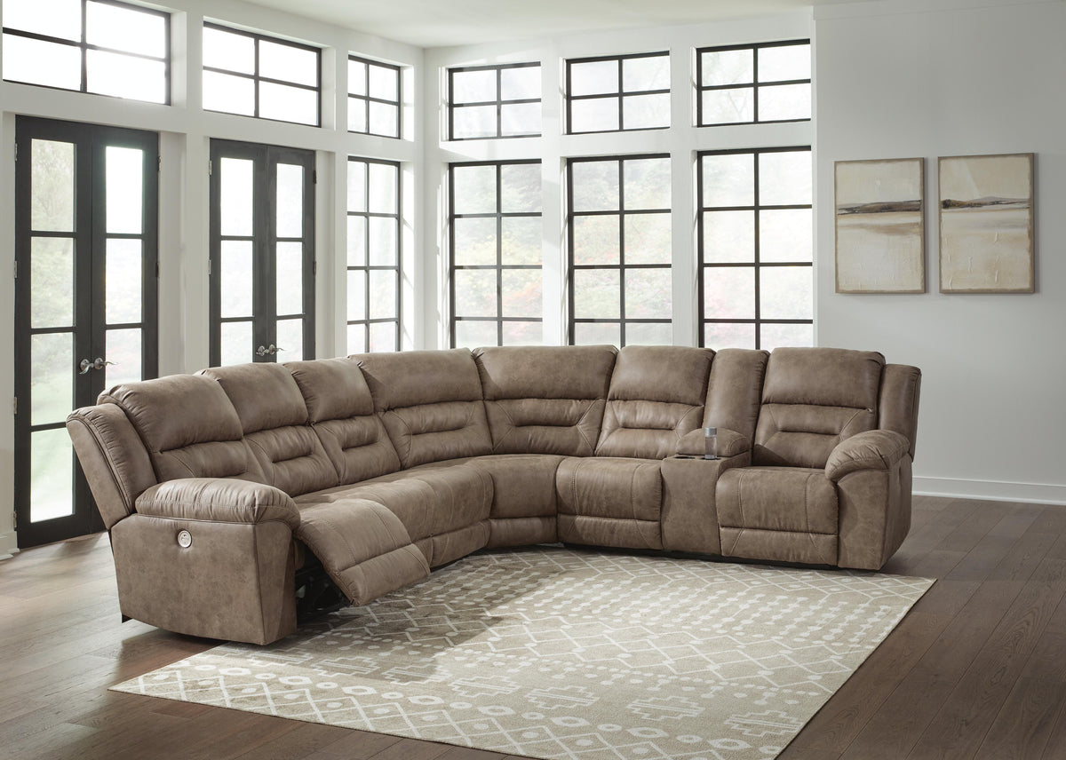Ravenel 4-Piece Power Reclining Sectional Faux Leather