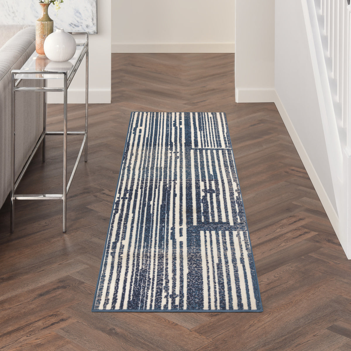 Grafix GRF42 Blue Grey Rug - room scene