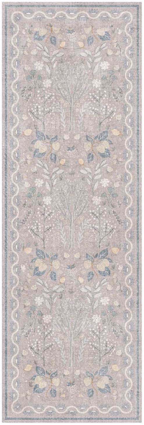 Botanical Washables BOT04 Grey Multicolor Rug - Runner