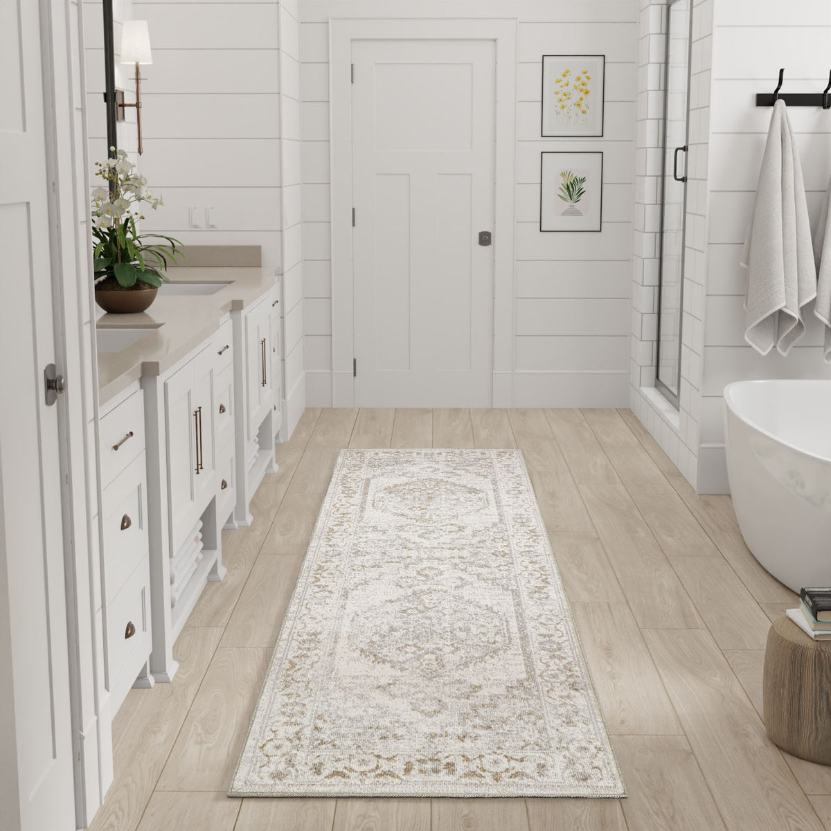 Astra Machine Washable ASW11 Grey Rug - room scene