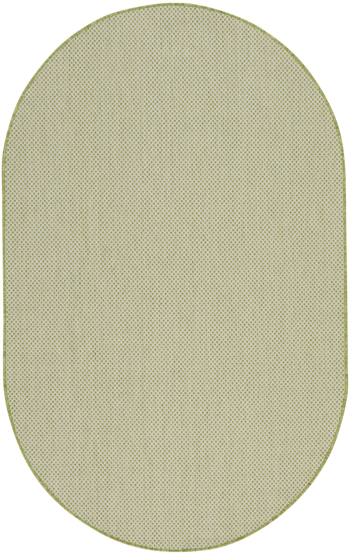 Courtyard COU01 Ivory Green Rug - Oval