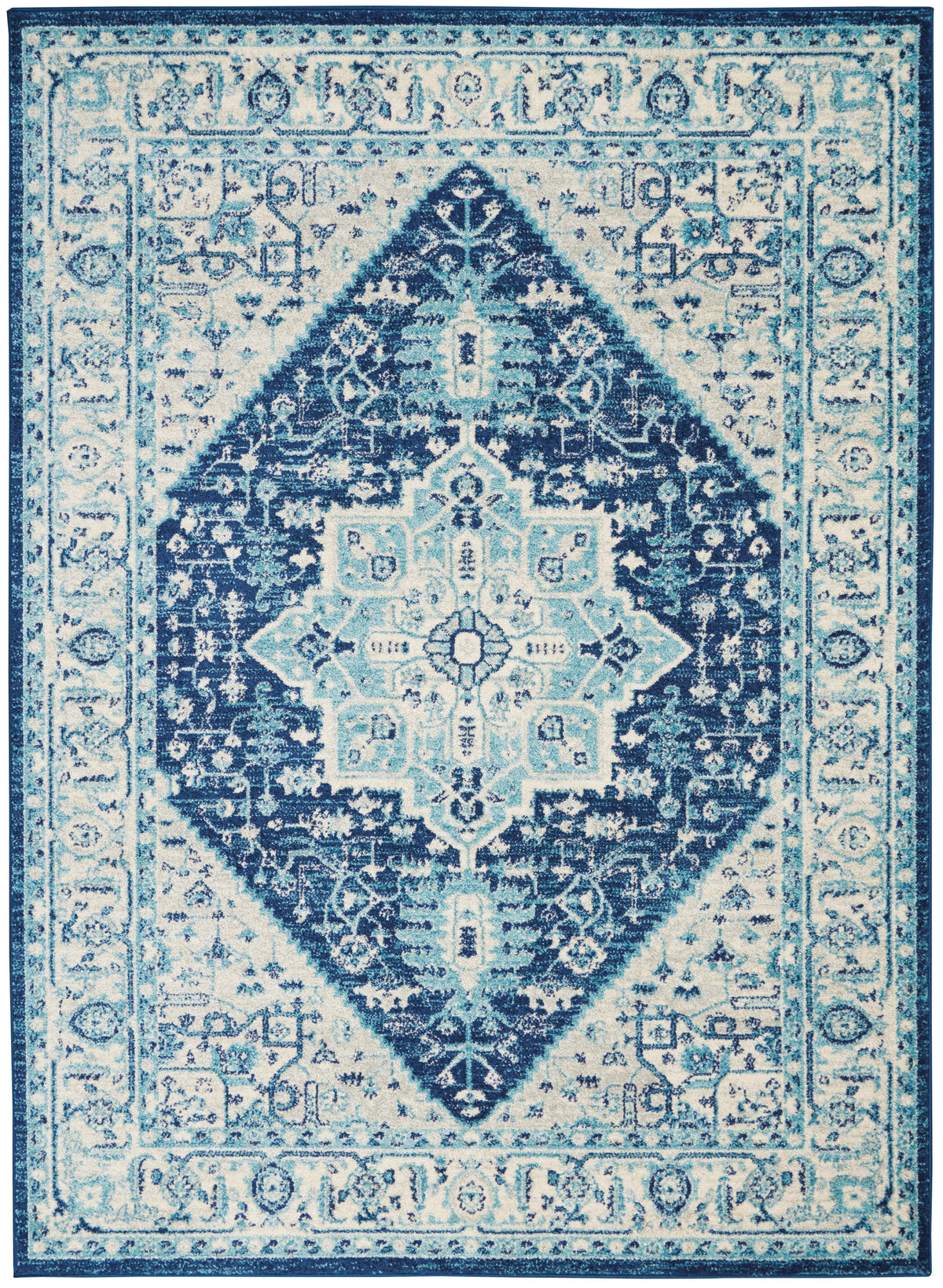 Tranquil TRA06 Ivory Navy Rug - Rectangle