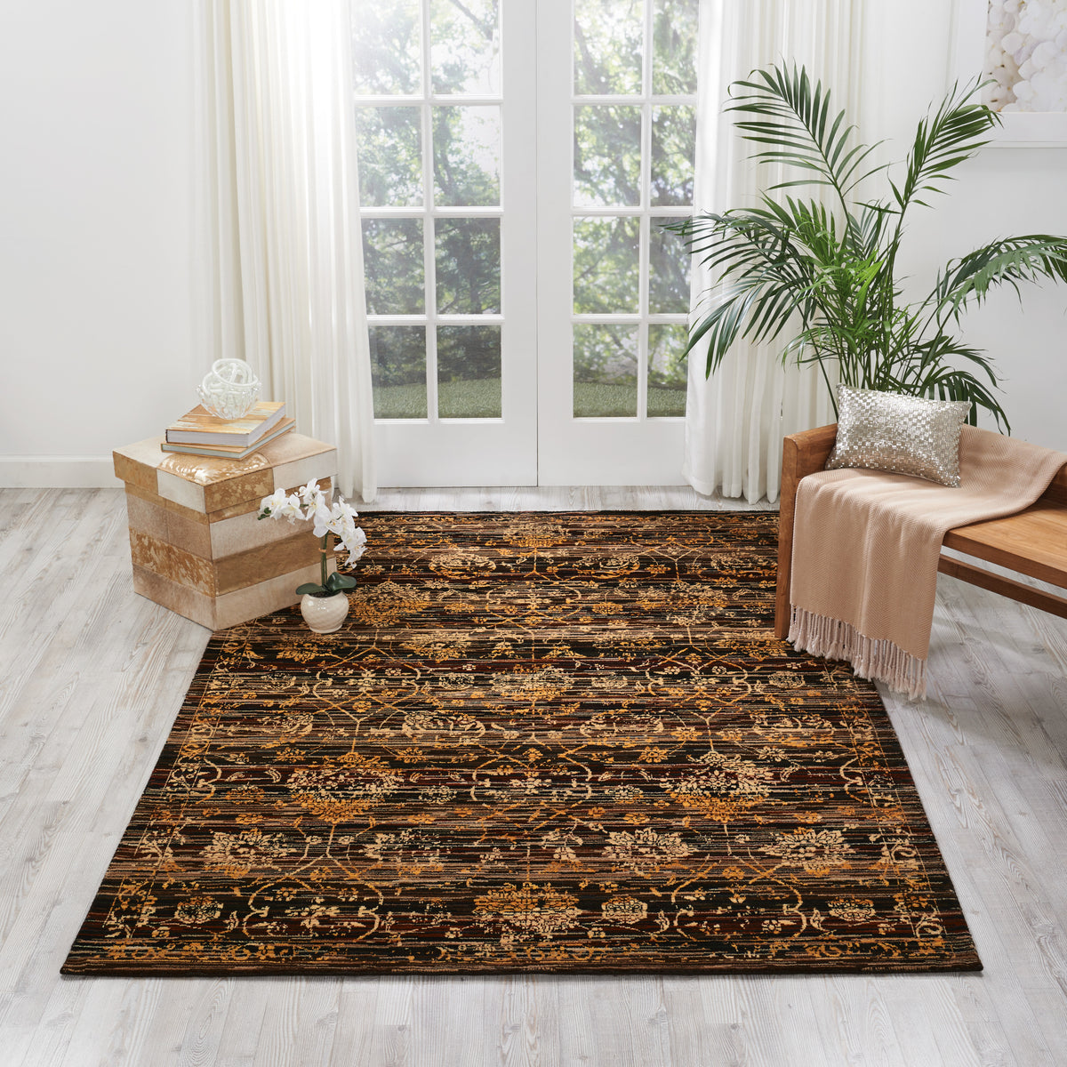 Rhapsody RH007 Ebony Rug - room scene