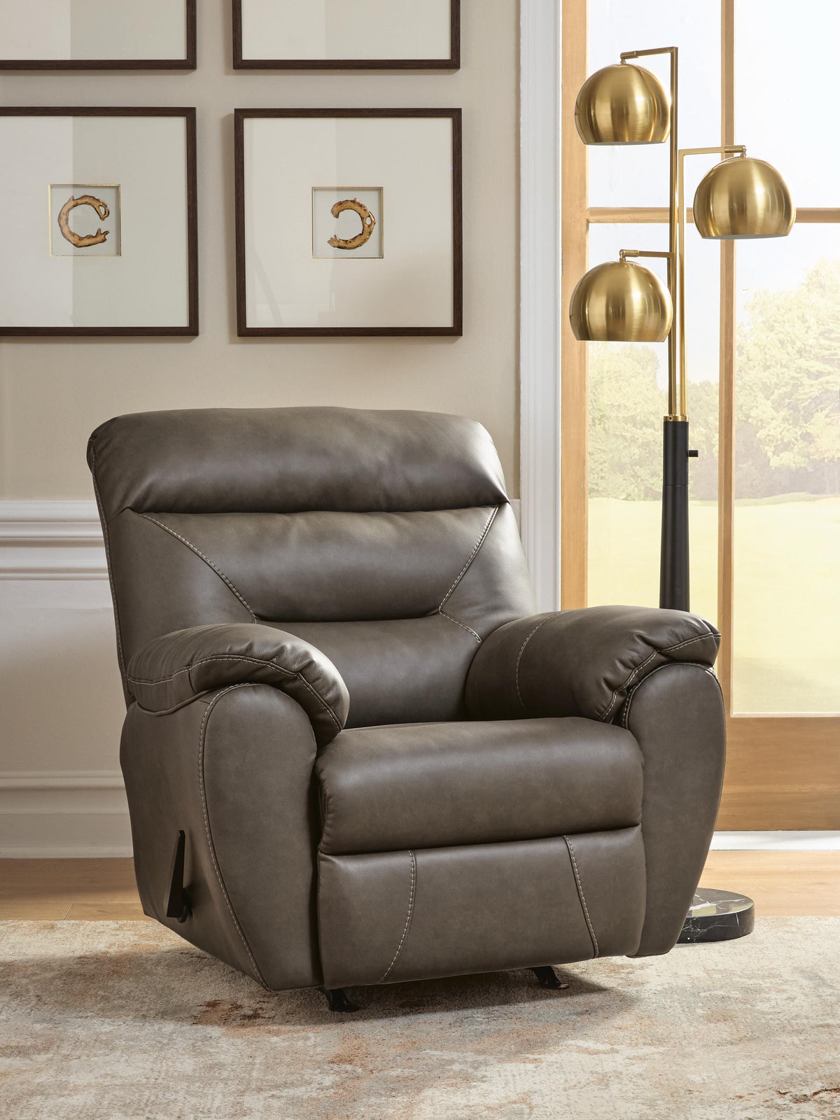 Elksworth Rocker Recliner Faux Leather