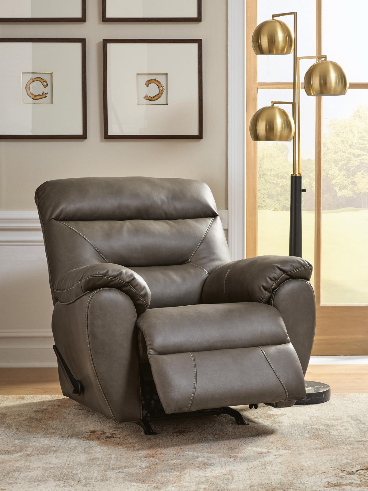 Elksworth Rocker Recliner Faux Leather