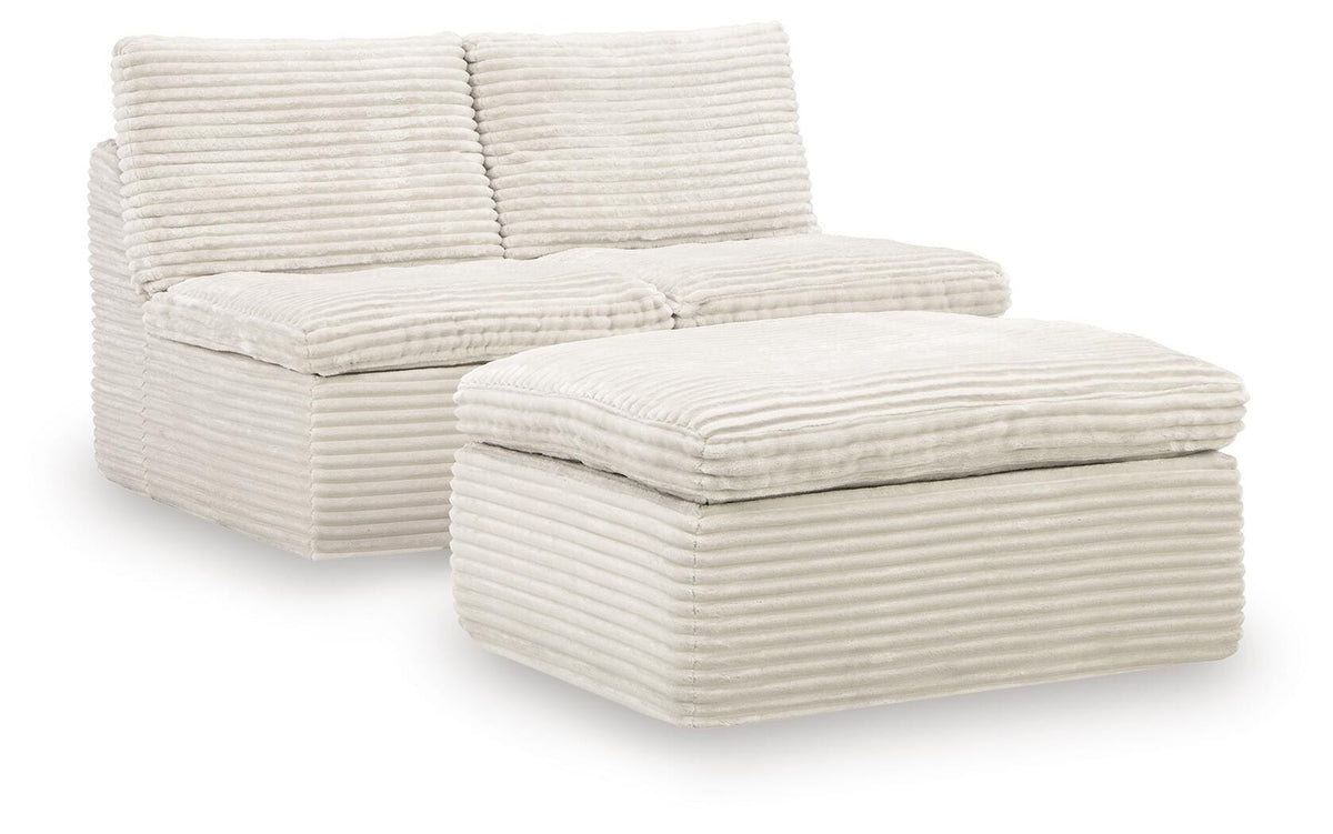 Fannin 2 Armless Chairs w/Otto (3/CN) Chenille