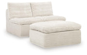 Fannin 2 Armless Chairs w/Otto (3/CN) Chenille