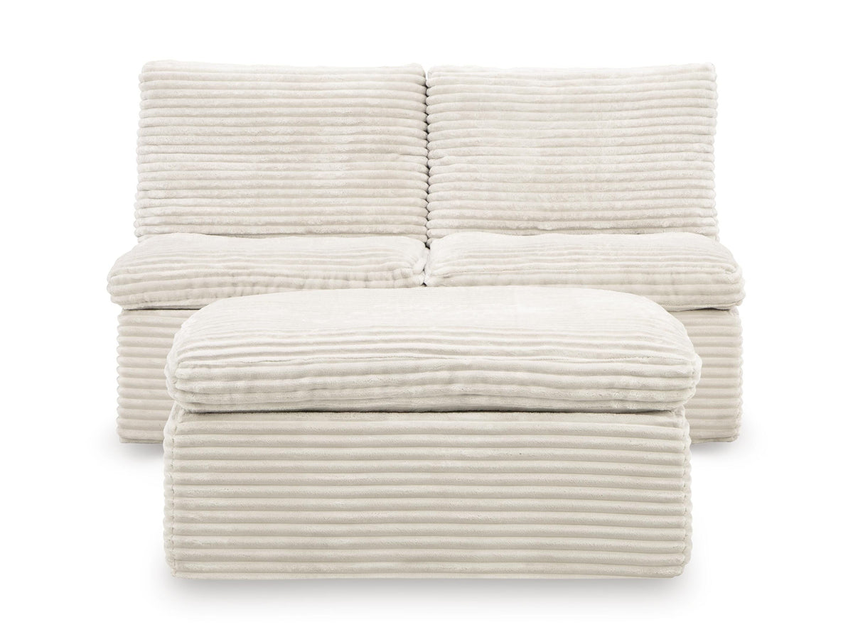 Fannin 2 Armless Chairs w/Otto (3/CN) Chenille
