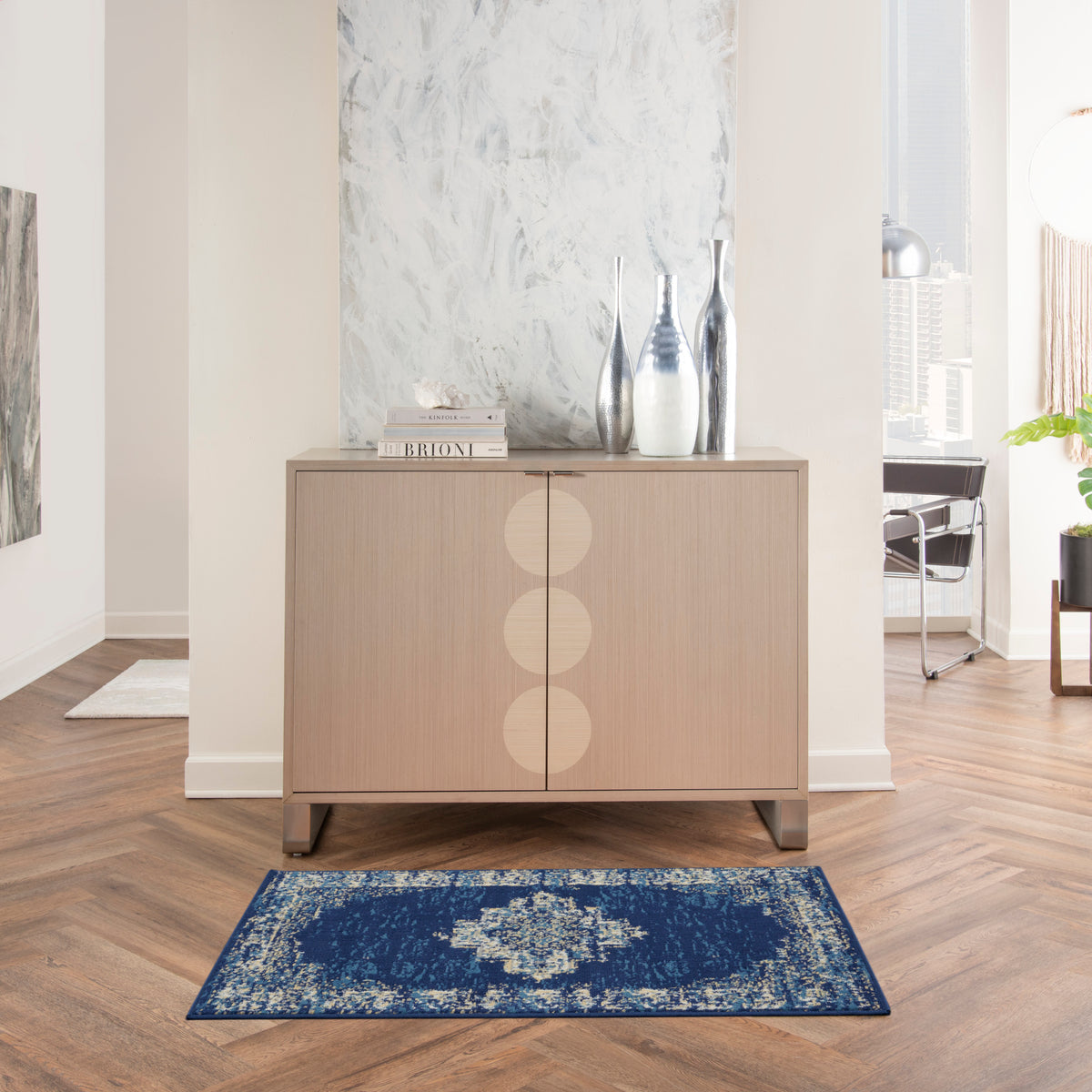 Grafix GRF14 Navy Blue Rug - room scene