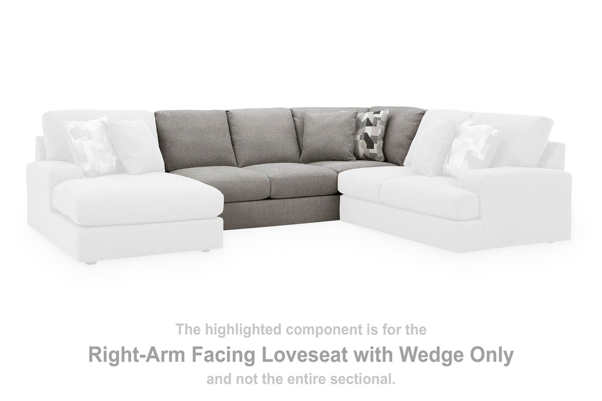 Lindon RAF Armless Loveseat w/Wedge Chenille Next-Gen Nuvella™ Performance Fabric