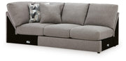 Lindon LAF Armless Loveseat w/Wedge Chenille Next-Gen Nuvella™ Performance Fabric
