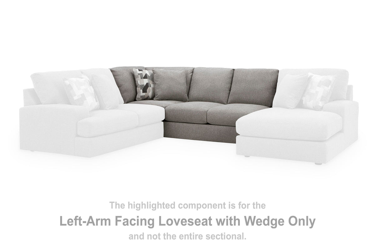 Lindon LAF Armless Loveseat w/Wedge Chenille Next-Gen Nuvella™ Performance Fabric
