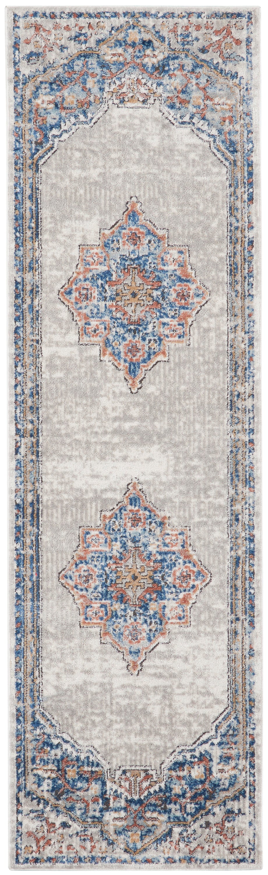 Quarry QUA12 Blue Grey Rug - Runner