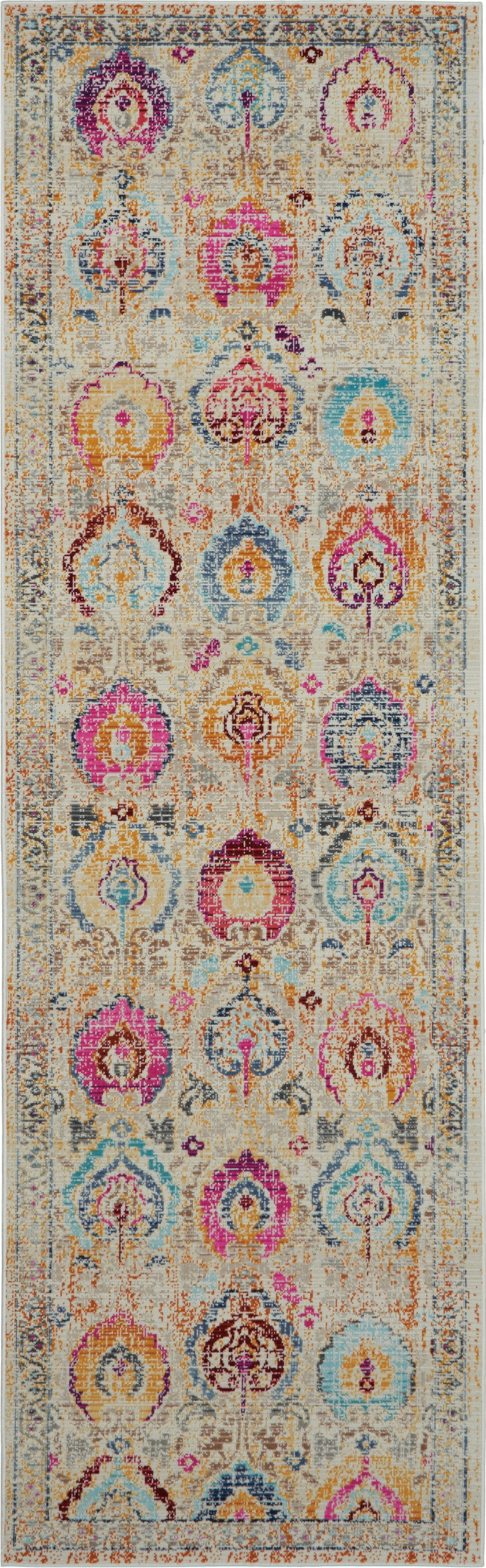 Vintage Kashan VKA04 Ivory Multicolor Rug - Runner