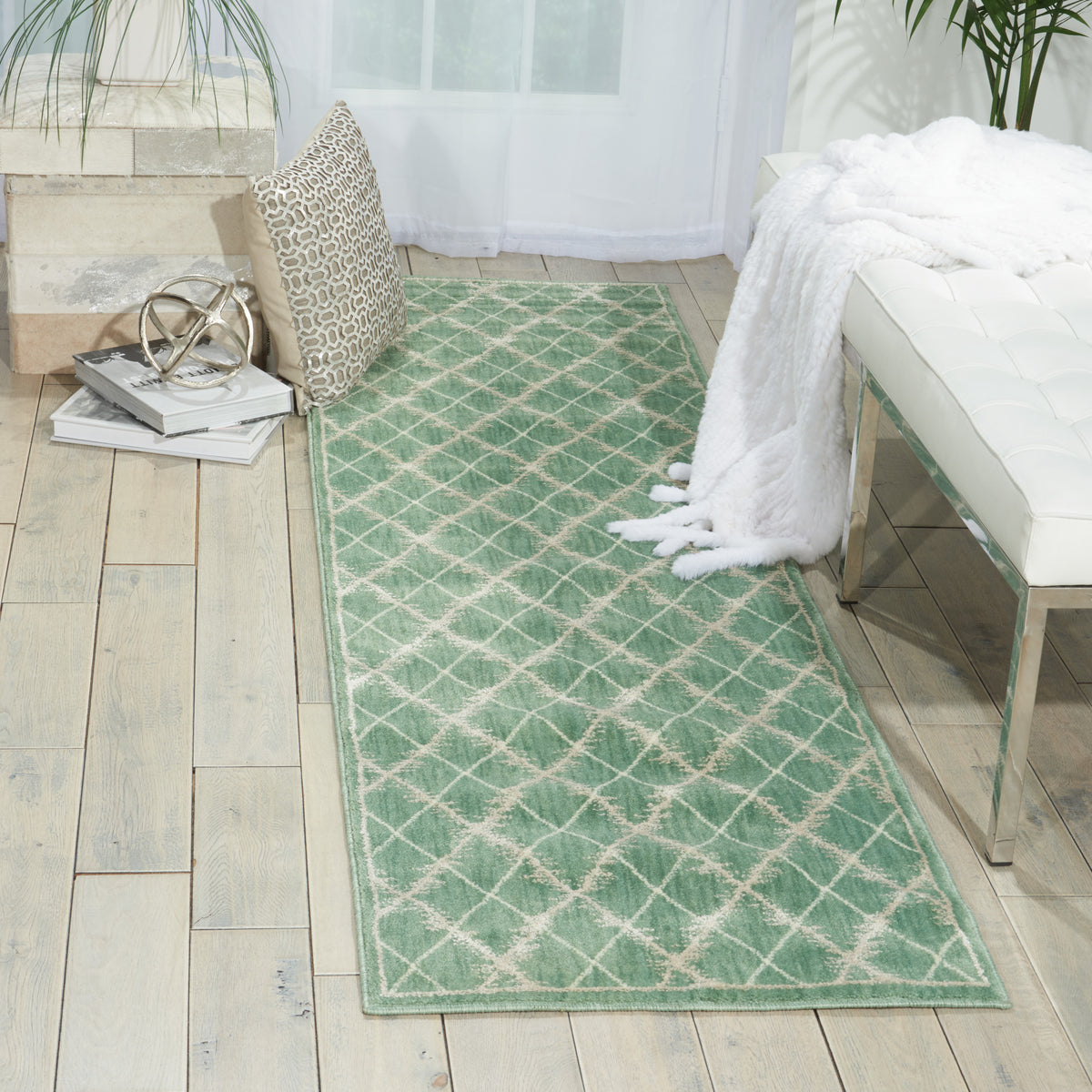 Tranquility TNQ01 Light Green Rug - room scene