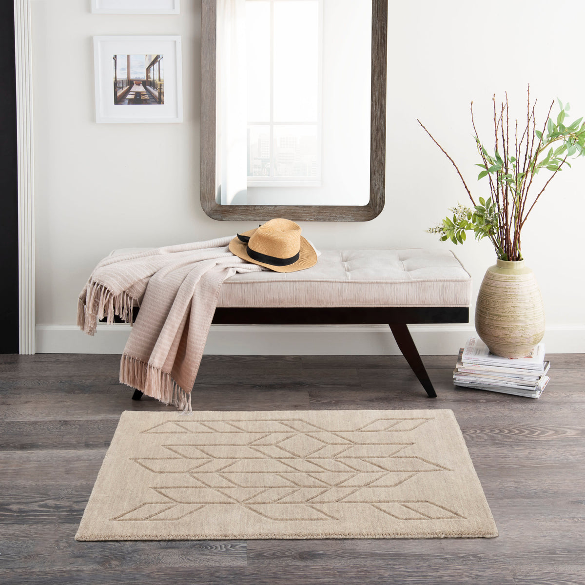 Alessia ALE01 Beige Rug - room scene