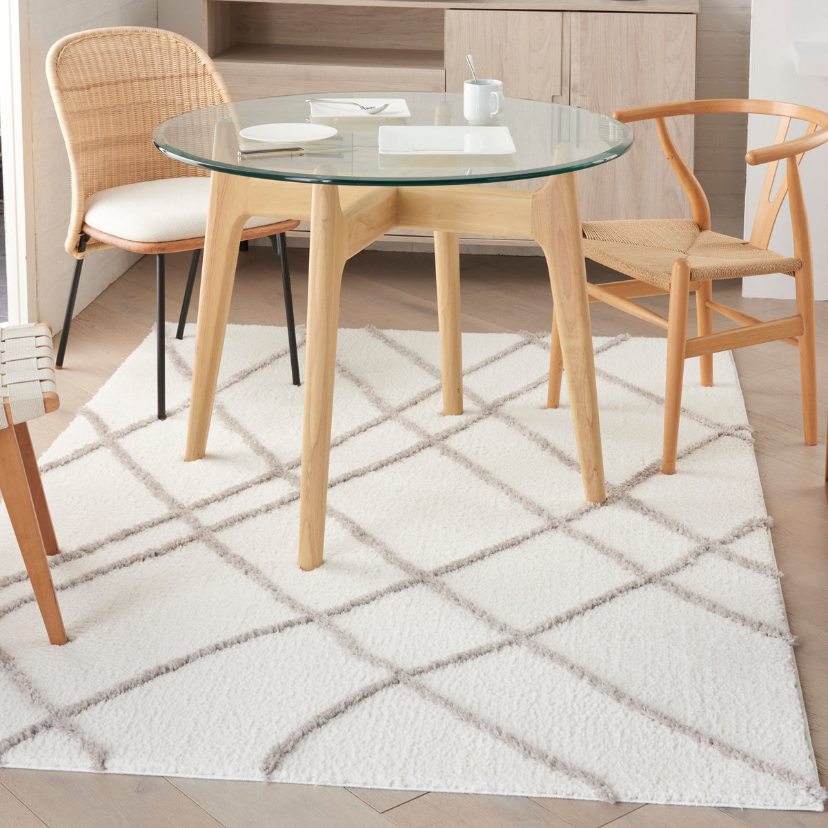Feather Soft FEA02 Ivory Grey Rug - room scene