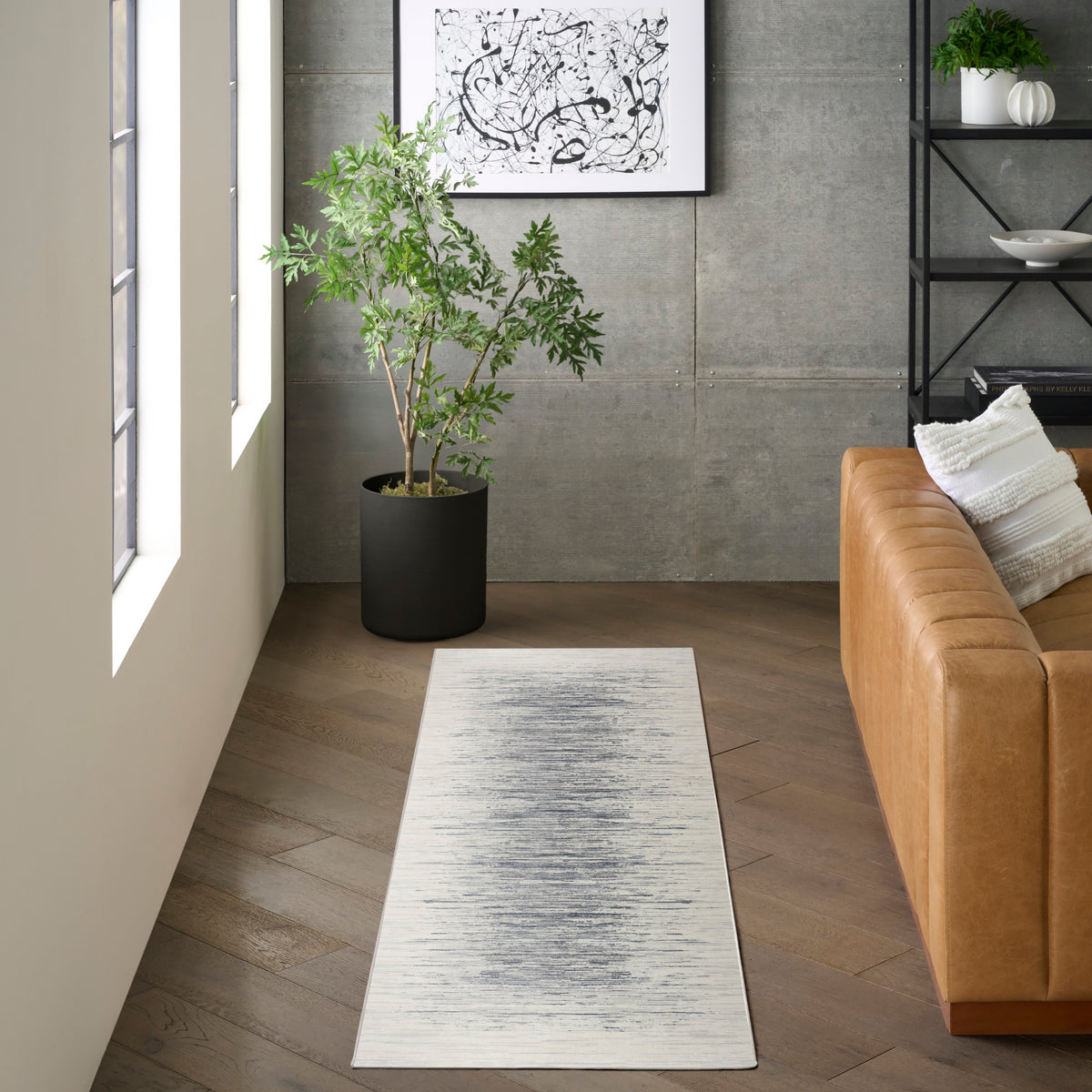 Grand Street GRN04 Ivory Blue Rug - room scene