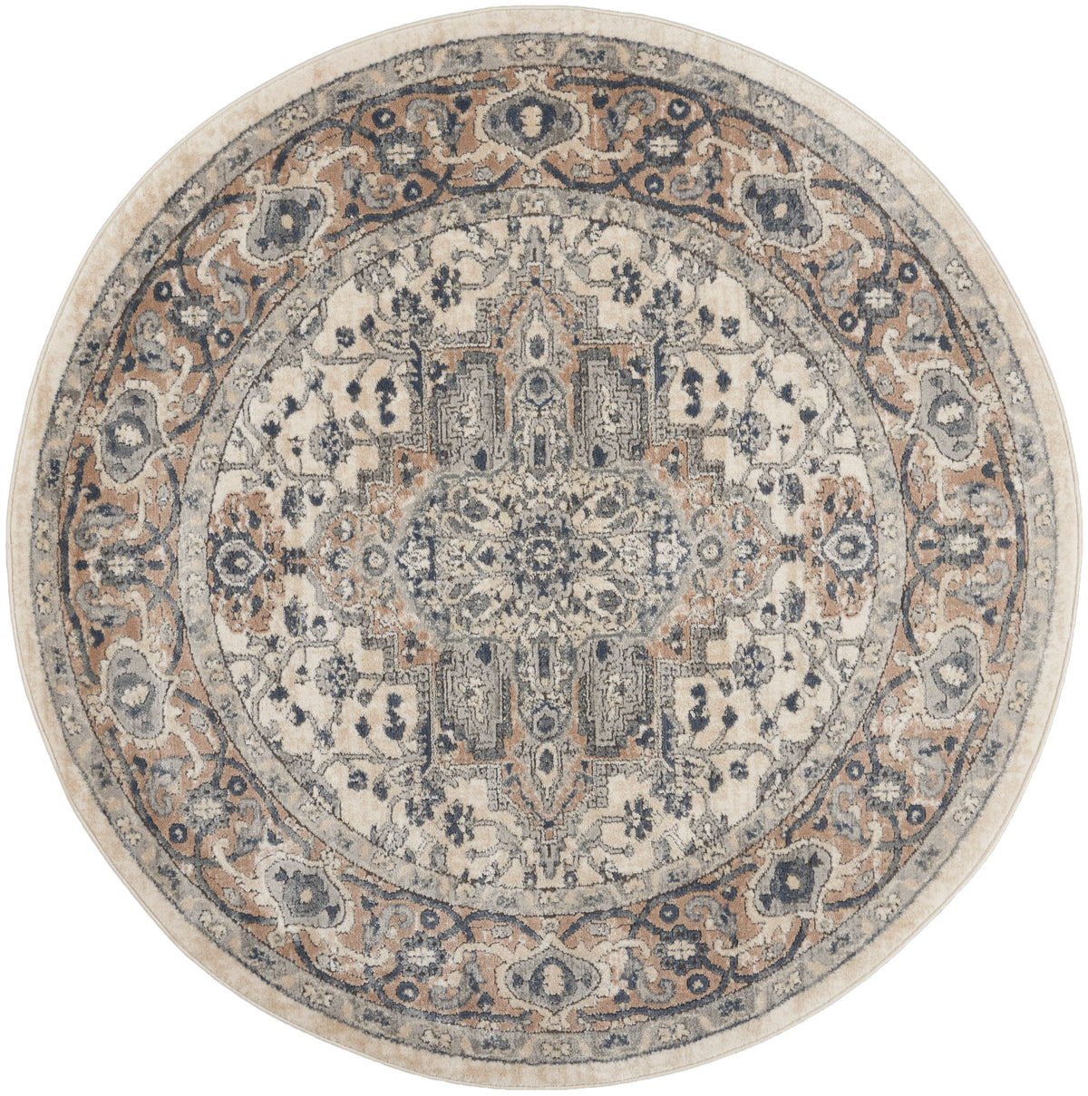 Quarry QUA05 Ivory Grey Rug - Round