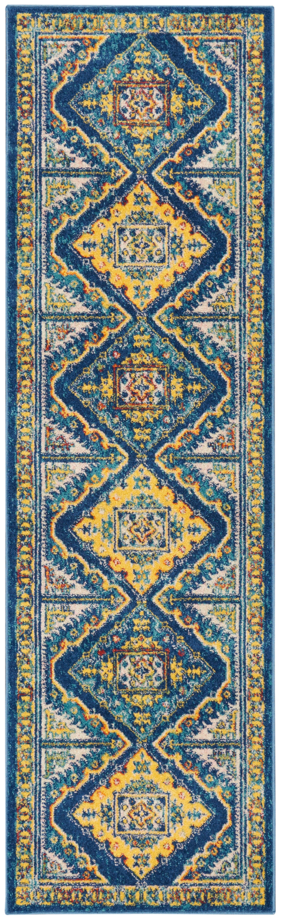 Allur ALR02 Navy Multicolor Rug - Runner