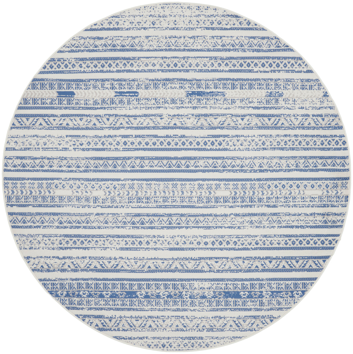 Whimsicle WHS16 Ivory Blue Rug - Round