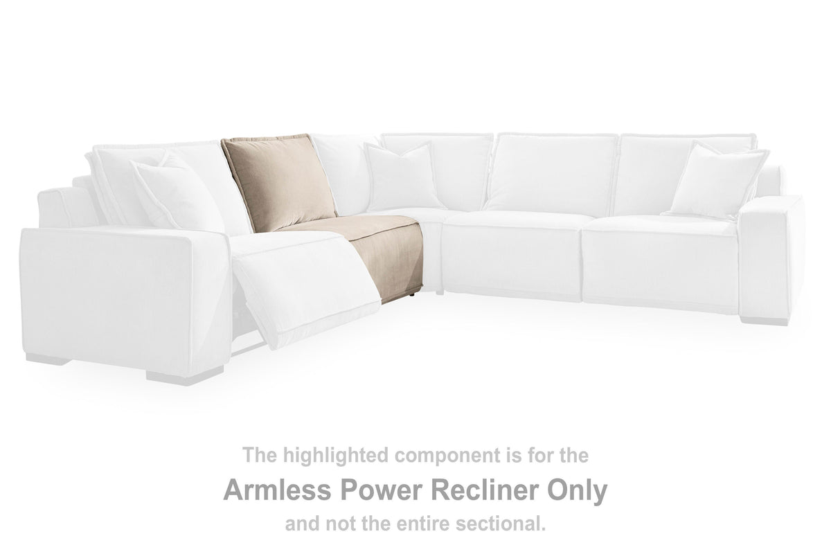 Carceri Armless Power Recliner Velvet Chenille Next-Gen Nuvella™ Performance Fabric