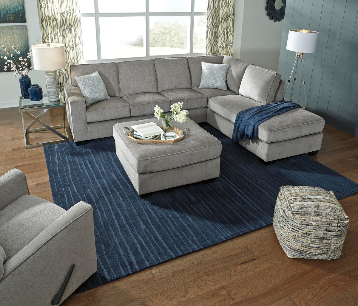 Altari Oversized Accent Ottoman Chenille