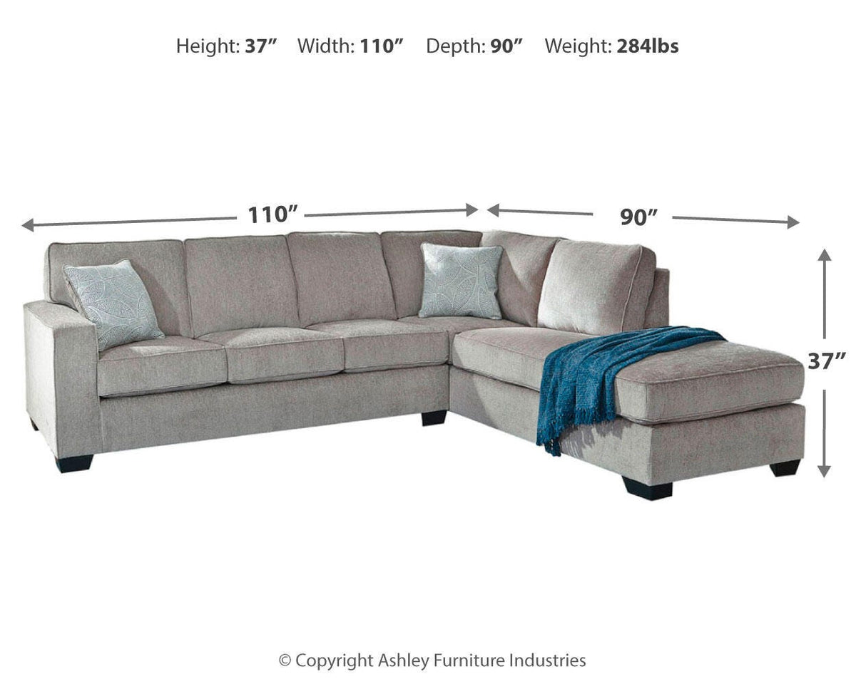Altari 2-Piece Sleeper Sectional with Chaise Chenille