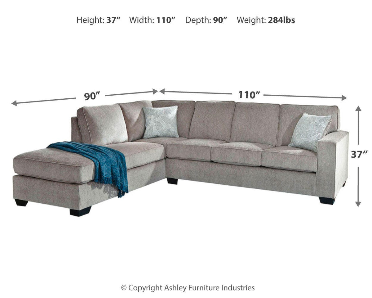 Altari 2-Piece Sleeper Sectional with Chaise Chenille
