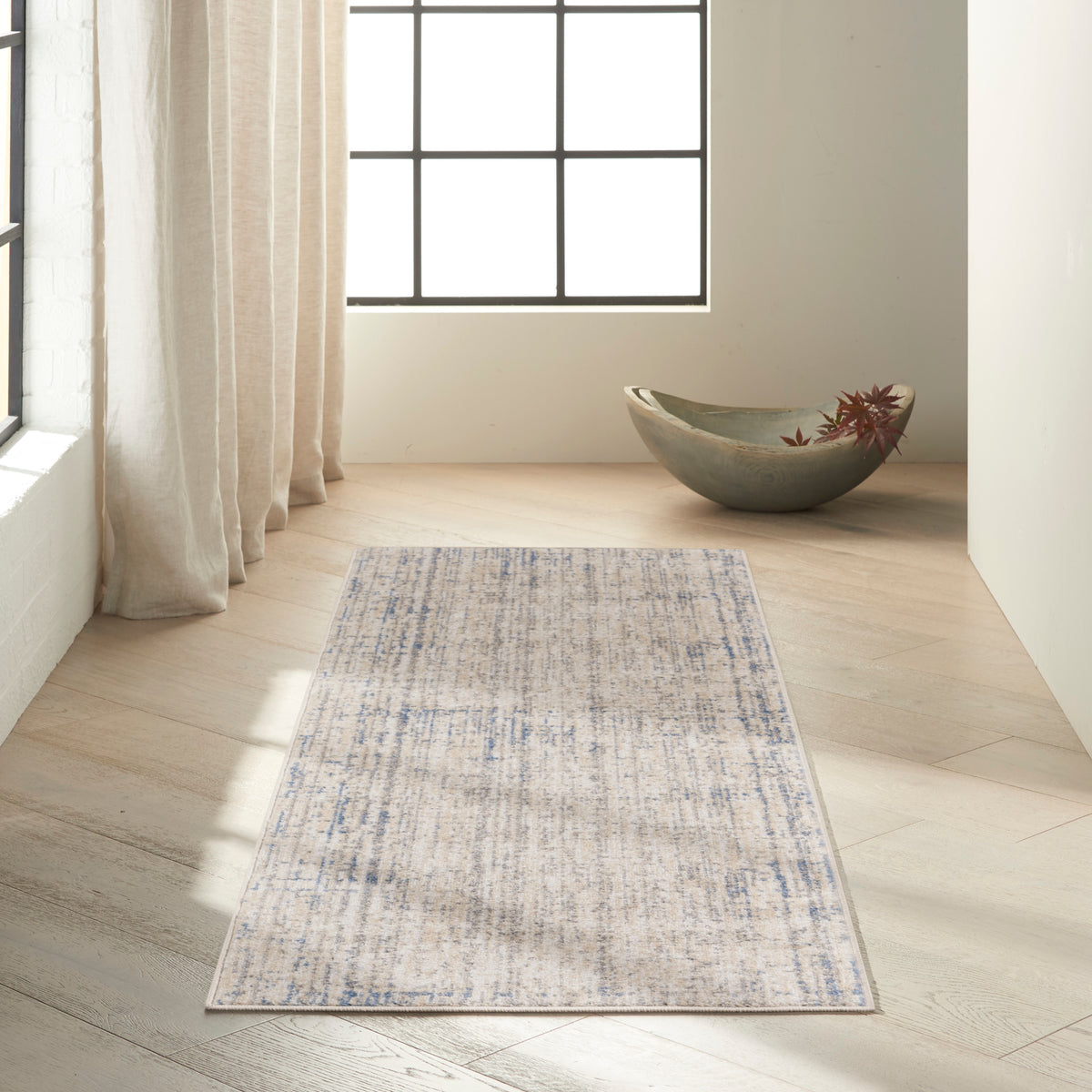 River Flow RFV04 Beige Grey Rug - room scene