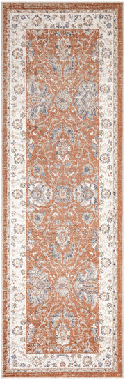 Astra Machine Washable ASW20 Rust Ivory Rug - Runner