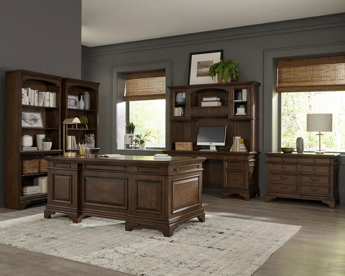 Hartshill 78-inch 4-shelf Bookcase Burnished Oak