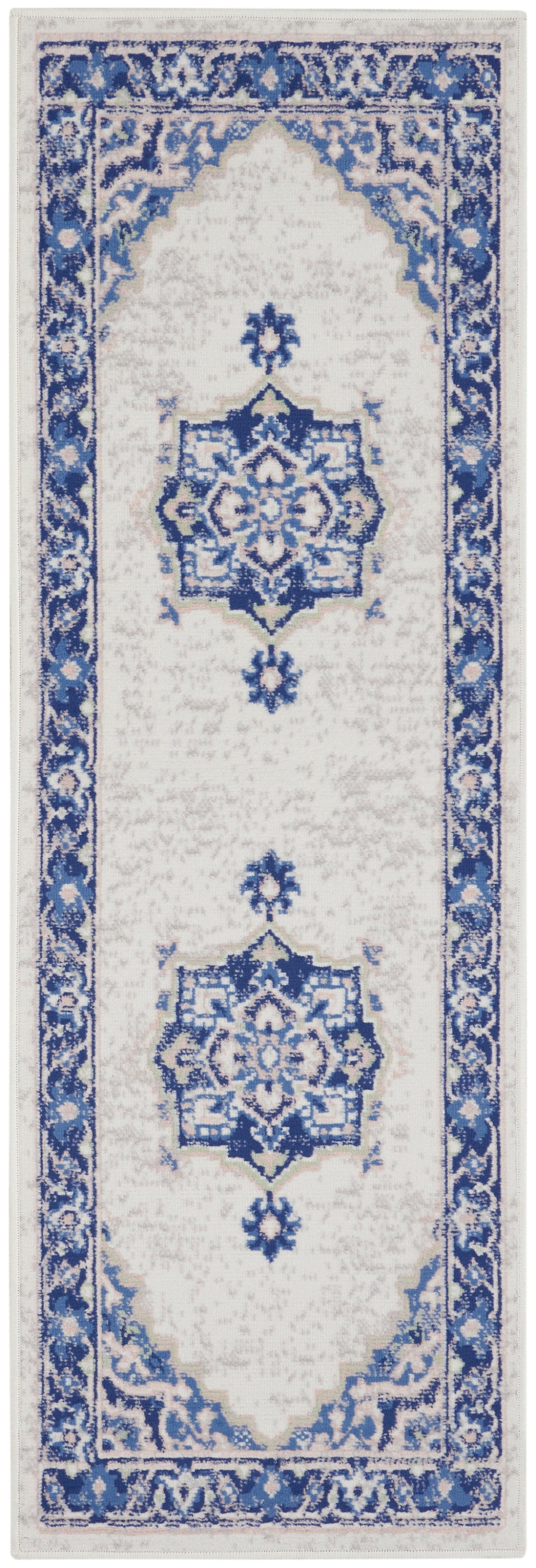 Whimsicle WHS03 Ivory Blue Rug - Runner