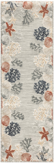 Suncoast SNC04 Grey Multicolor Rug - Runner