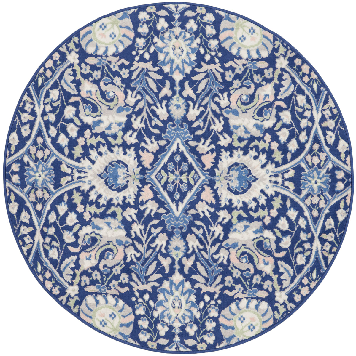 Whimsicle WHS10 Navy Multicolor Rug - Round