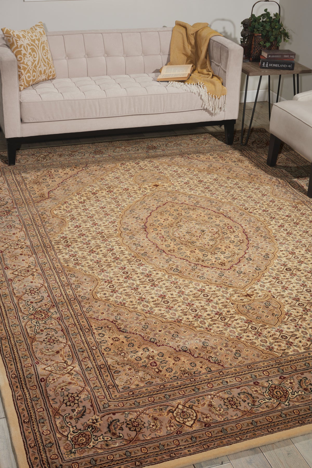 Nourison 2000 2240 Beige Rug - room scene