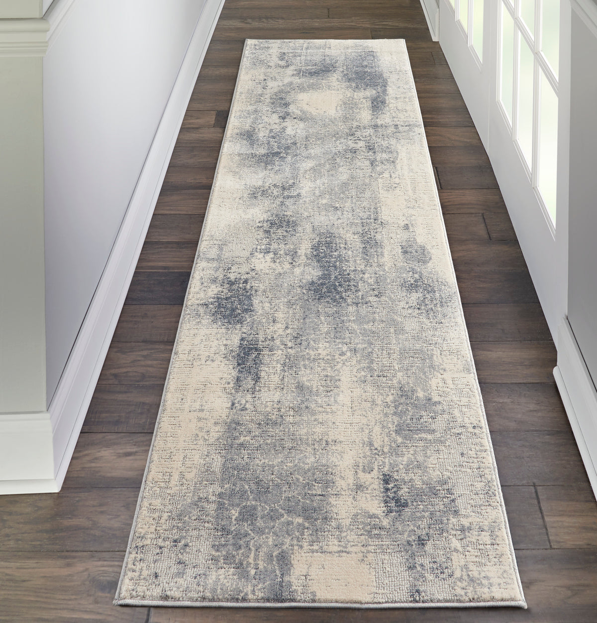 Rustic Textures RUS02 Blue Ivory Rug - room scene