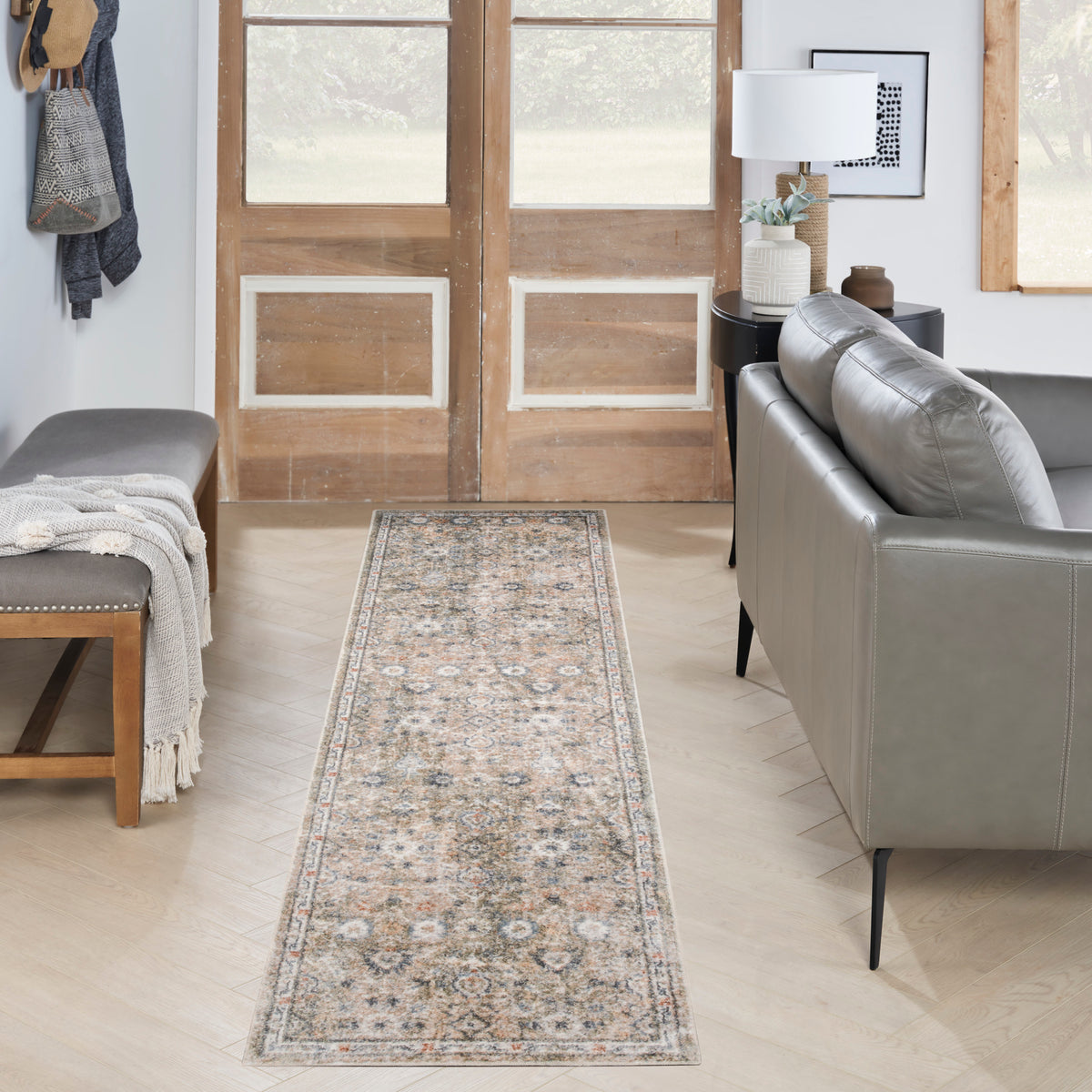 Astra Machine Washable ASW16 Silver Taupe Rug - room scene