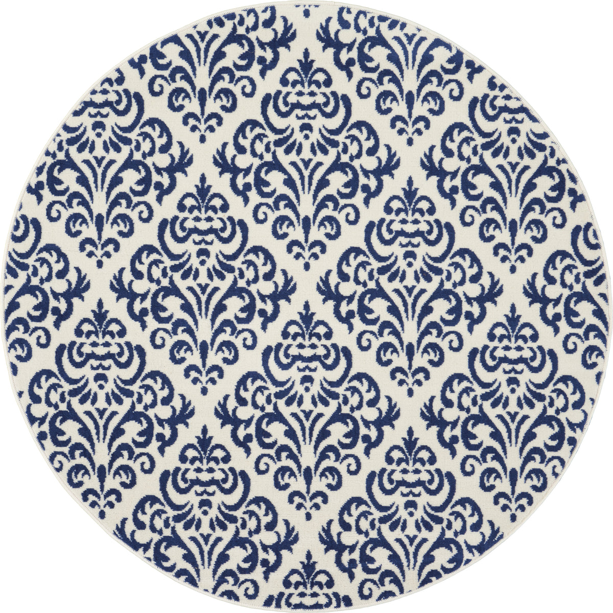 Grafix GRF06 White Blue Rug - Round