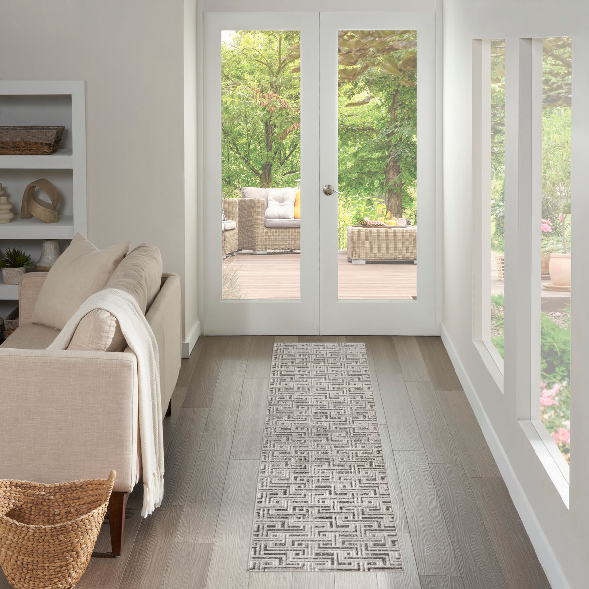 Serenity Home SRH04 Grey Ivory Rug - room scene