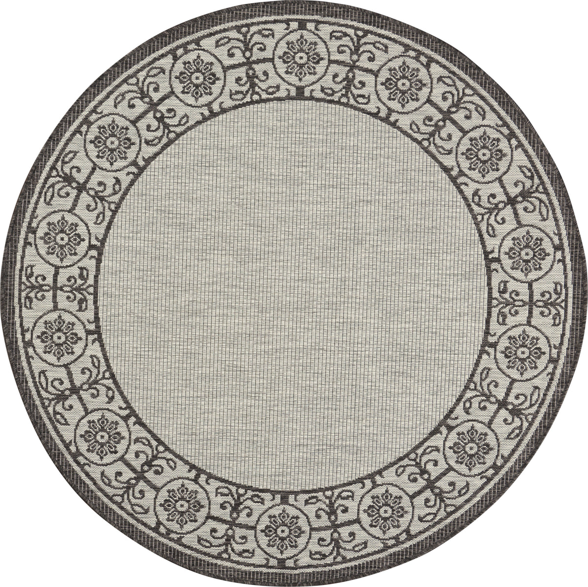 Country Side CTR03 Ivory Charcoal Rug - Round
